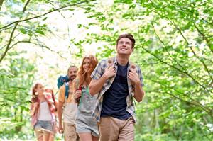 Couple Hiking on a Trail